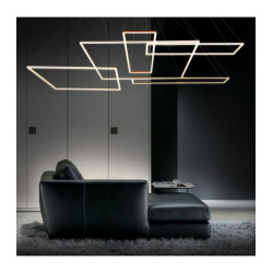 Lampe Design suspendue AKIRA LED large 50W noir ou blanc