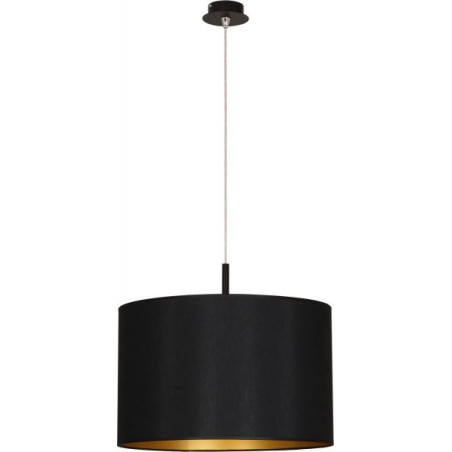 Lampe en suspension abat jour Design ALICE E27 - noir / or
