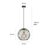 Lampe Suspendue industrielle ALBIO 1 NOIR 1xE27 - noir