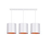 Suspension luminaire ATLANTA bande 3xE27 - blanc / or