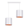 Suspension luminaire design ATLANTA bande 2xE27 - blanc / or