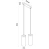 Suspension luminaire BARREL Tube 2xGU10 - bois / blanc
