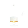 Lampe Suspendue design ASTON E27 - blanc / or