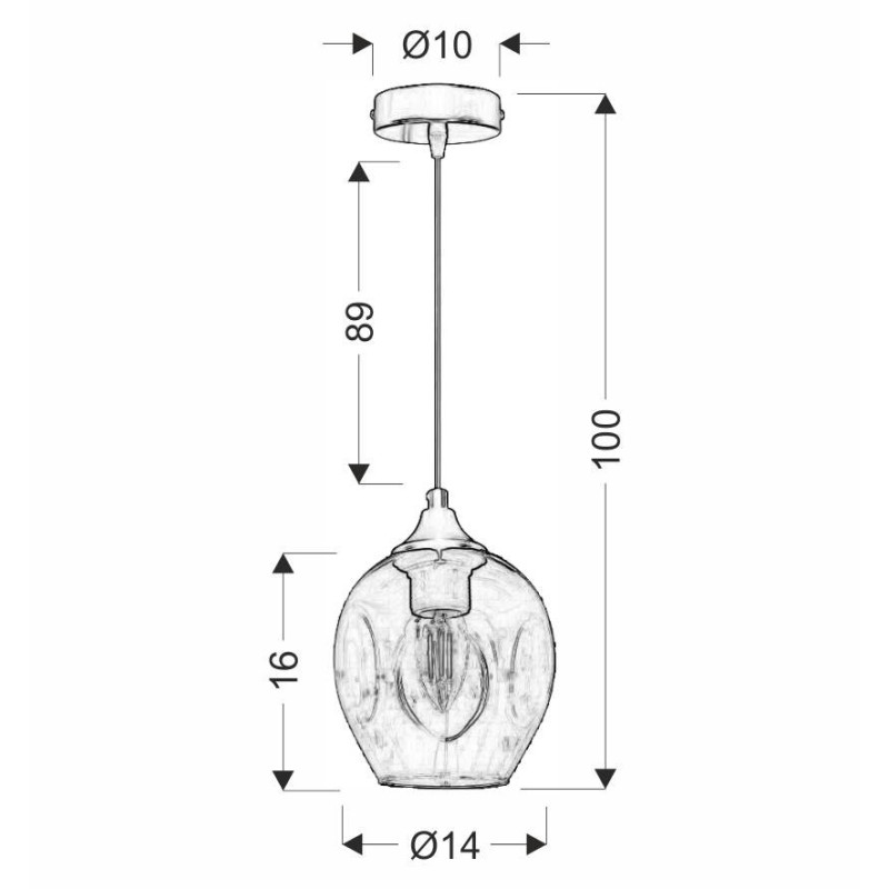 Suspension design ASPA E27 - noir / ambre