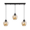 Suspension design ASPA 3xE27 - noir / ambre