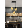 Lampe Suspendue design ASPA RO 3xE27 - noir / ambre