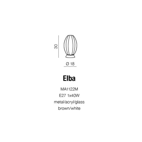 Lampe à poser ELBA E27 marron 