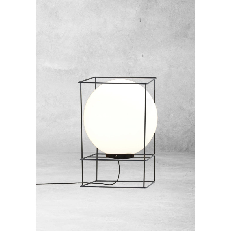 Lampe à poser DOHAR POO E27 - noir / blanc 