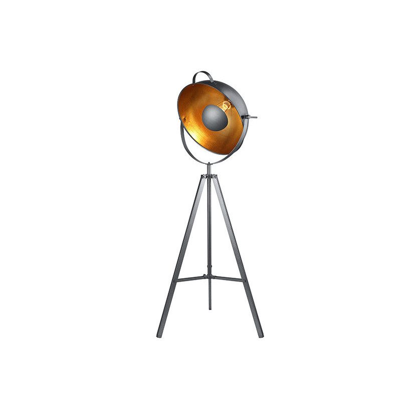 Lampadaire TOMA E27 60W noir / or 