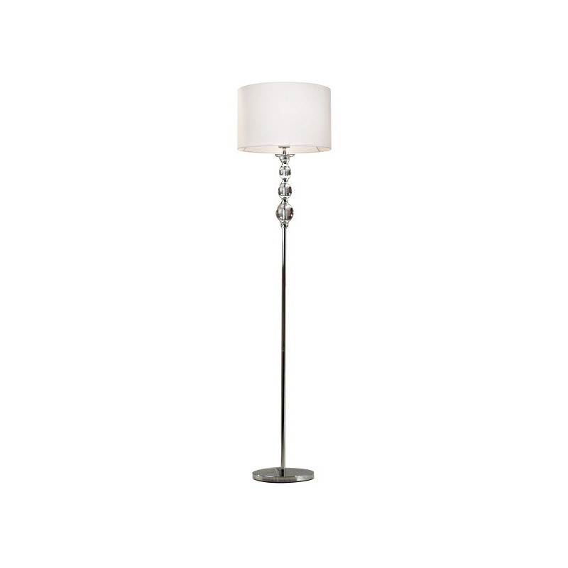 Lampadaire REA E27 chrome / blanc 