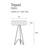 Lampadaire TRIPOD Ø55 E27 - noir / blanc 