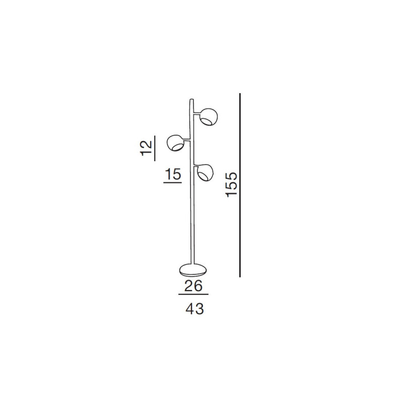 Lampadaire TRINTON 3xE14 chromé 