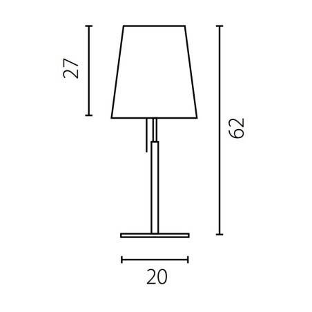 Lampe de chevet BELL E27 62cm - acier brossé 