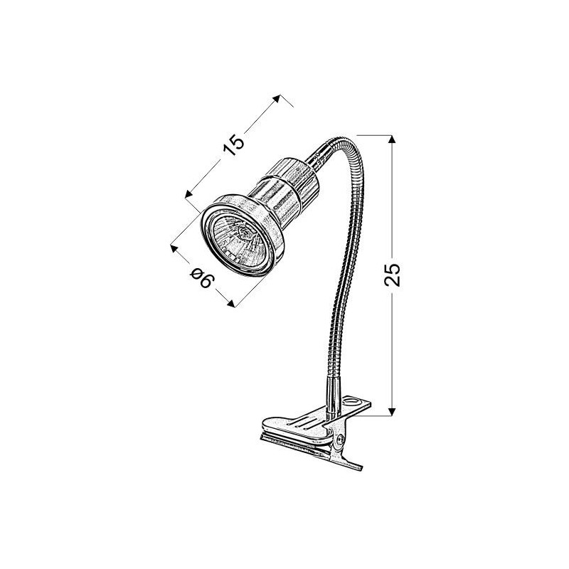 Lampe de bureau ARKON clip GU10 - nickel/satiné 