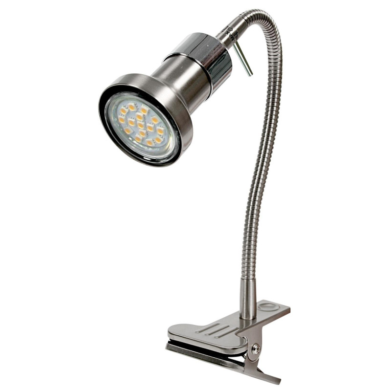 Lampe de bureau ARKON clip GU10 - nickel/satiné 