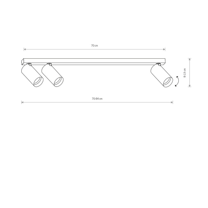 Applique et plafonnier MONO 3xGU10 - blanc / laiton 