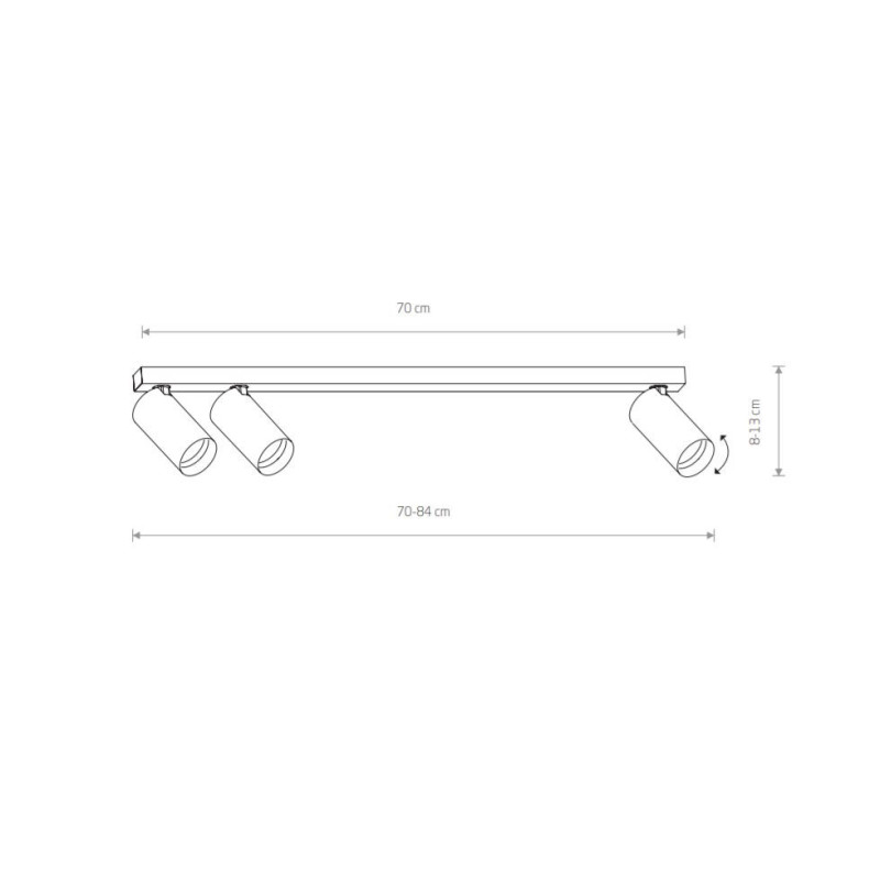 Applique et plafonnier MONO 3xGU10 - blanc 