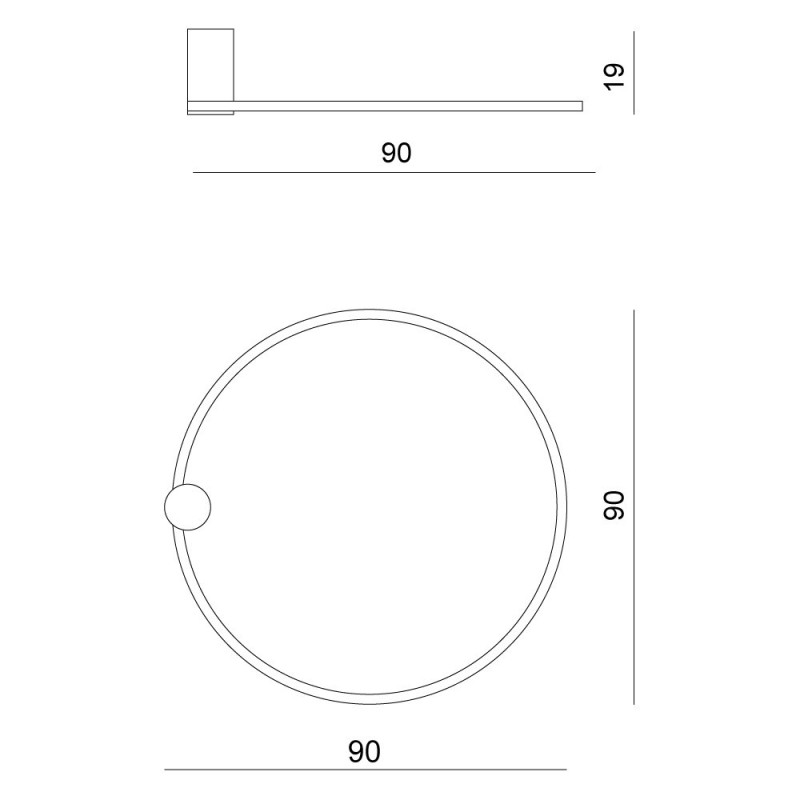 Applique ECHO Koło 90 LED 38W 3000K 