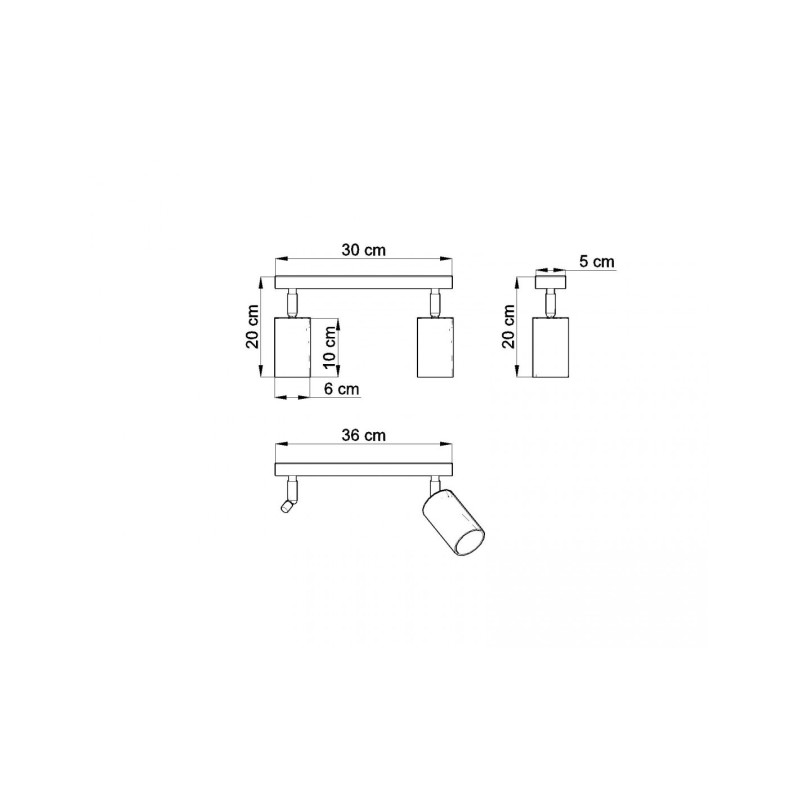 Applique et plafonnier BERG 2 GU10 - bois / chrome 