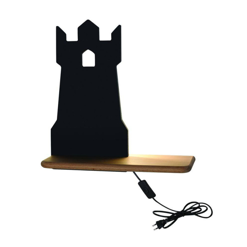 Applique avec étagère KIDS TOWER LED 5W câble 4000K - noir 