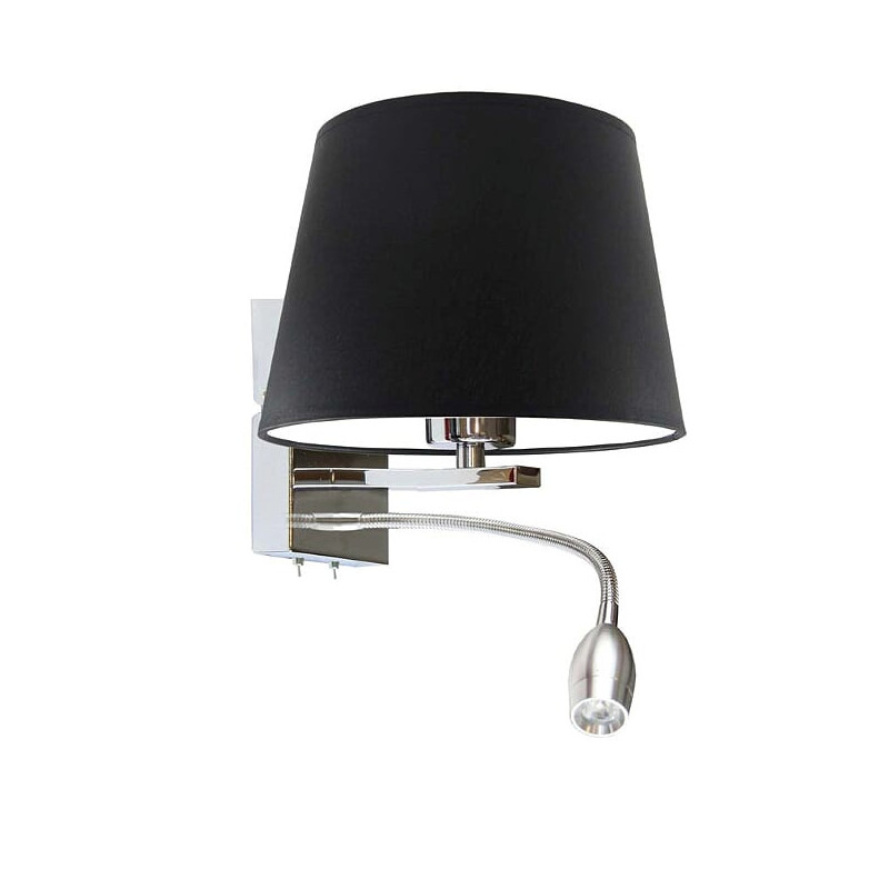 Applique BOSTON E27 + LED - chrome / noir 