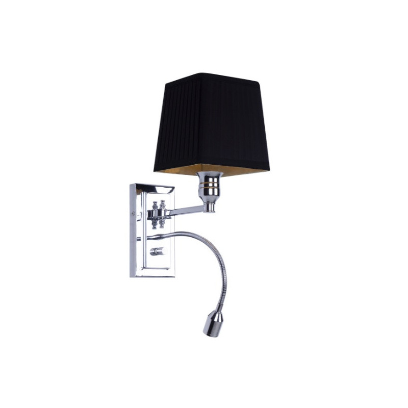 Applique avec liseuse LORD E27 + LED 1W - chrome / noir 