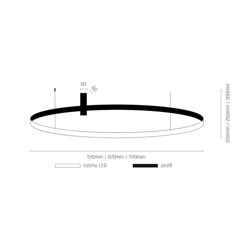 AGARI anneau plafonnier extérieur LED 51W 4000K CRI90 - noir 