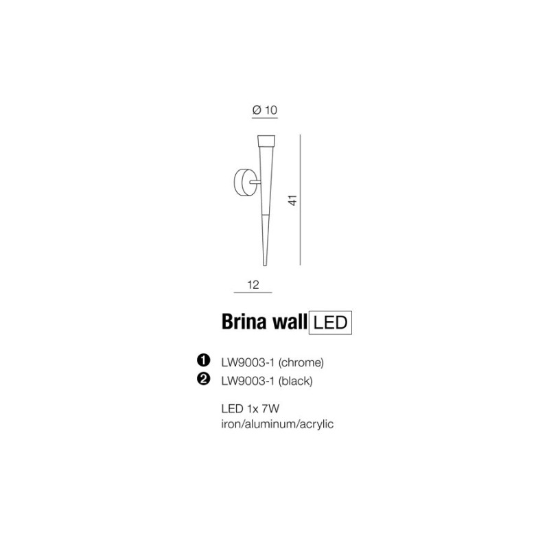 Applique BRINA LED 7W noir 