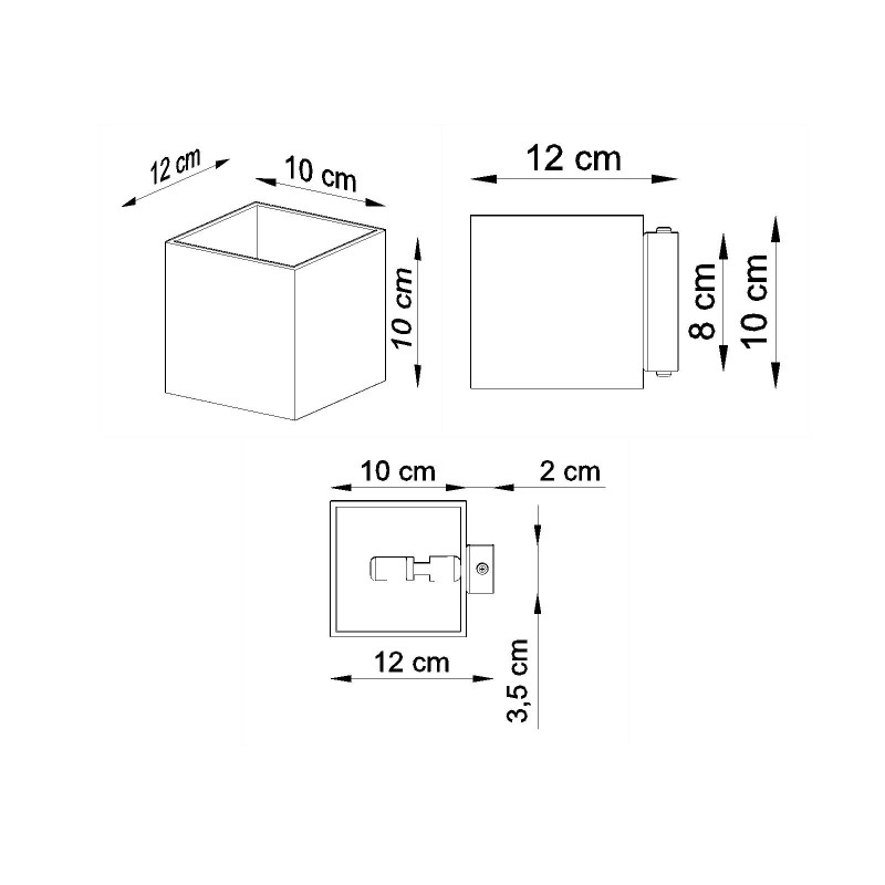 Applique QUAD 1 G9 haut / bas - anthracite 