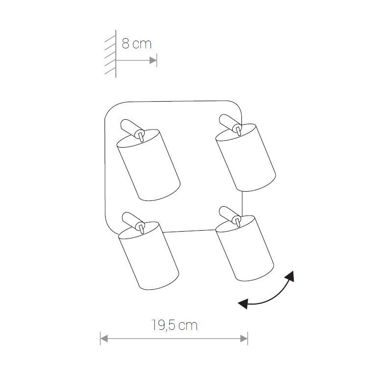 Applique plafond EYE SPOT IV 4xGU10 - blanc 