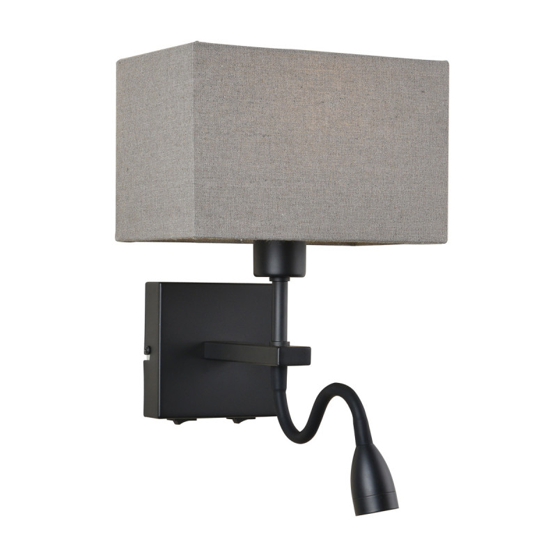 Applique NORTE E27 + LED 3W 3000K - noir mat / gris 