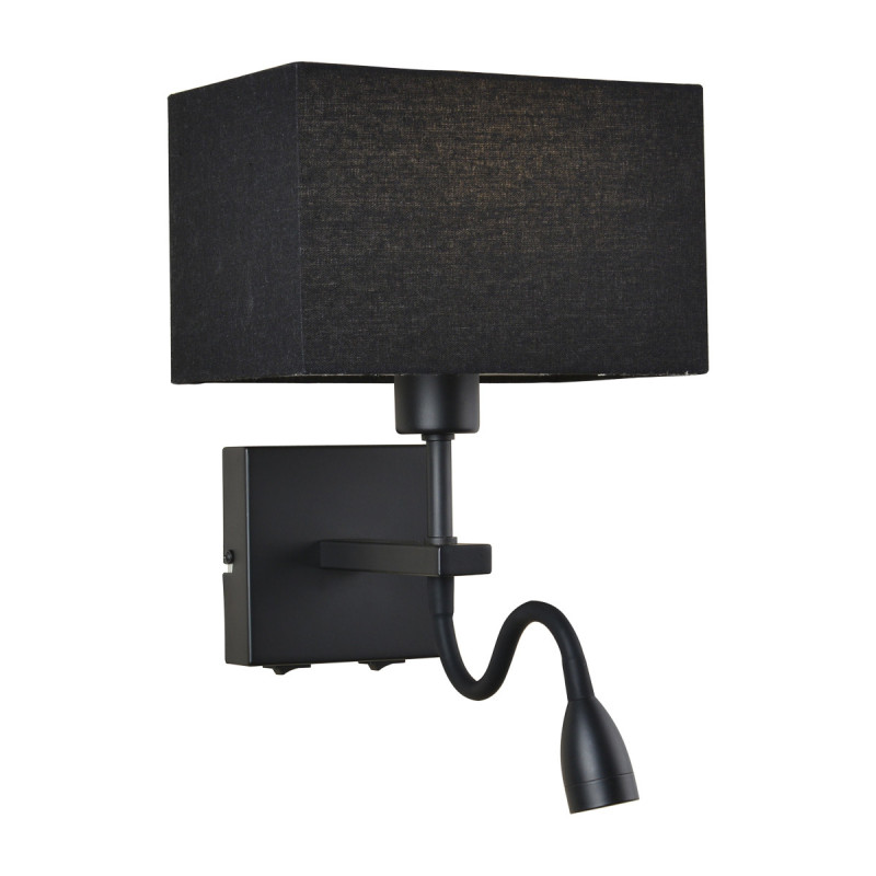 Applique NORTE E27 + LED 3W 3000K - noir mat 