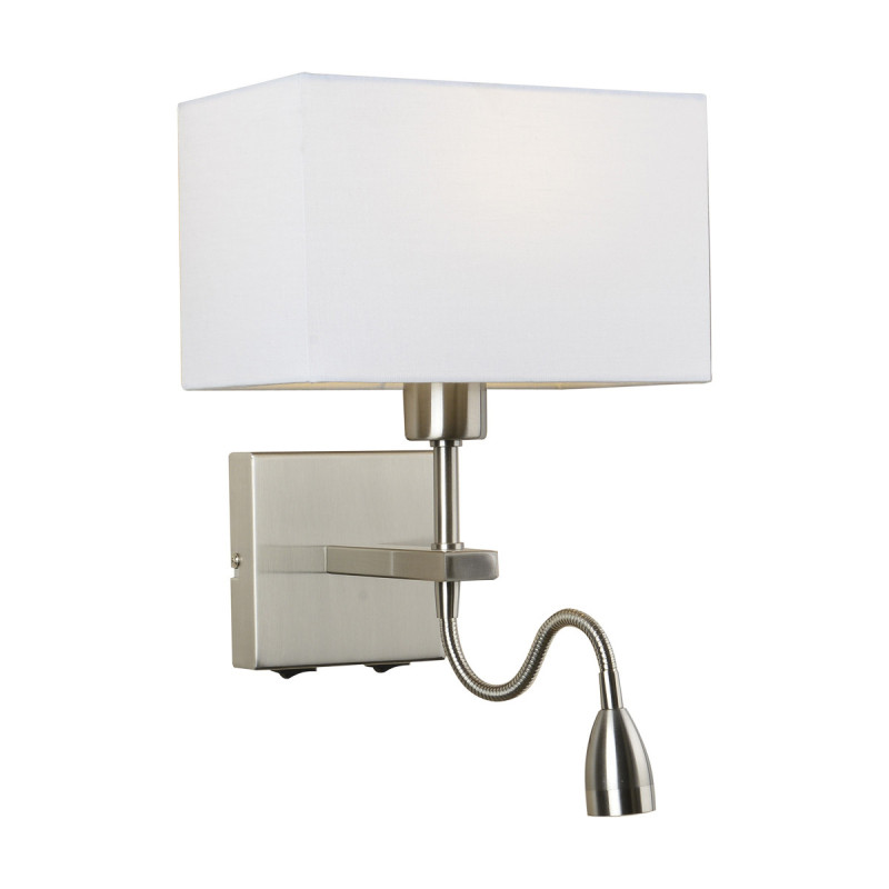 Applique NORTE E27 + LED 3W 3000K - nickel / blanc 