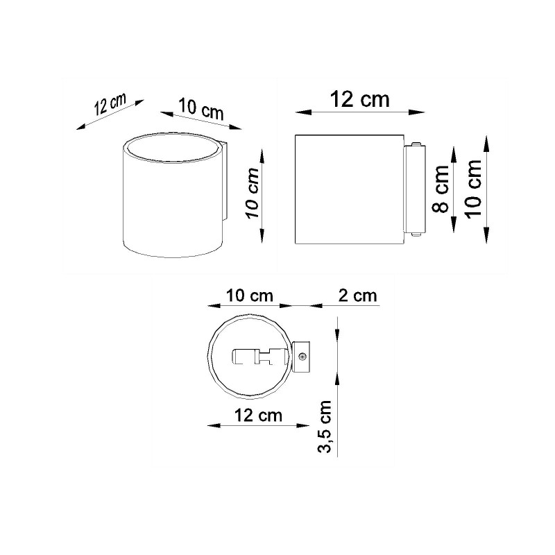 Applique ORBIS 1 G9 haut / bas - anthracite 