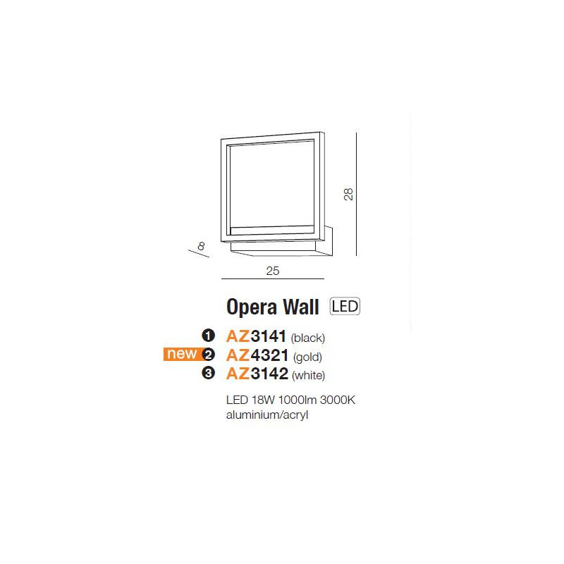 Applique OPERA Wall LED 18W 3000K - blanc 