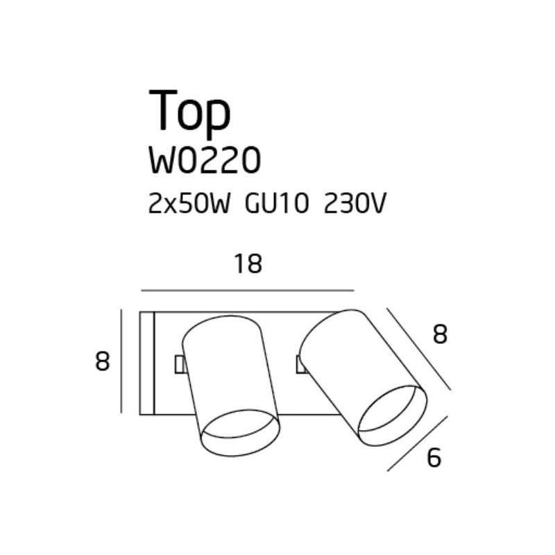 Applique TOP 2xGU10 - blanc 