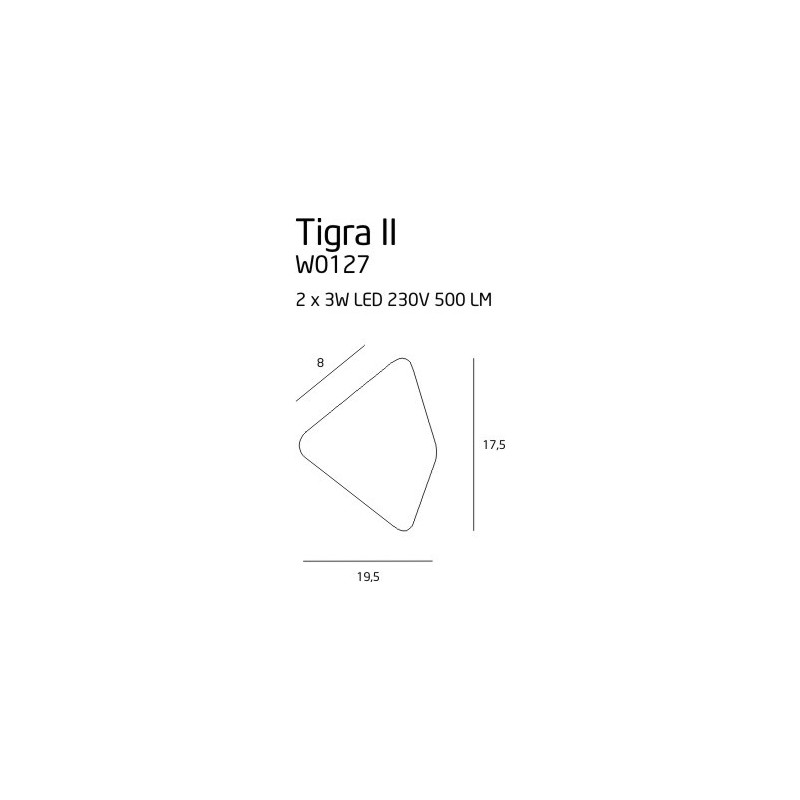 Applique TIGRA II LED 6W 3000K - blanc 