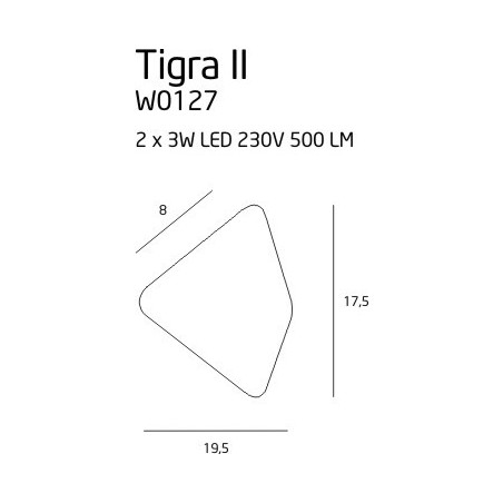 Applique TIGRA II LED 6W 3000K - blanc 