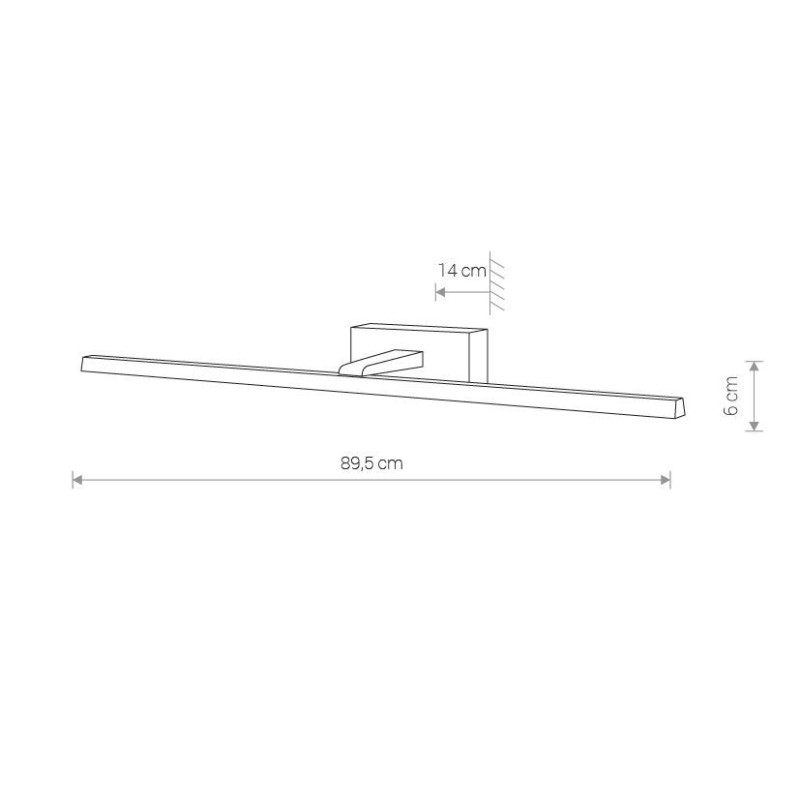 Applique salle de bain VAN GOGH L LED 18W 3000K IP44 - chrome 