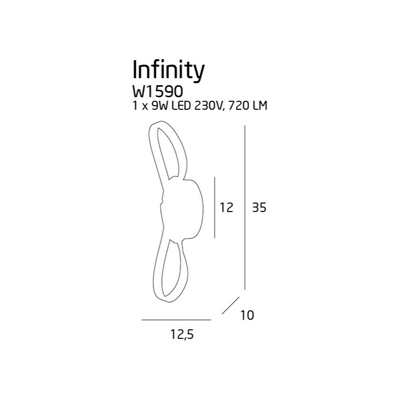 Applique INFINITY LED 9W 3000K - chrome 