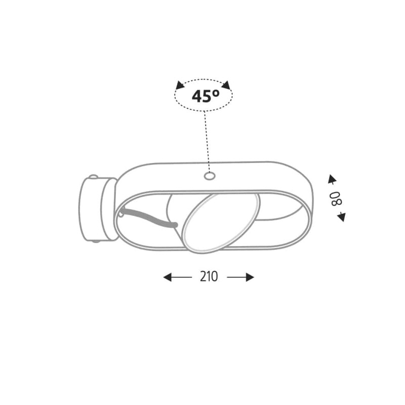 Applique FUROKU LED 4.5W 3000K - noir 