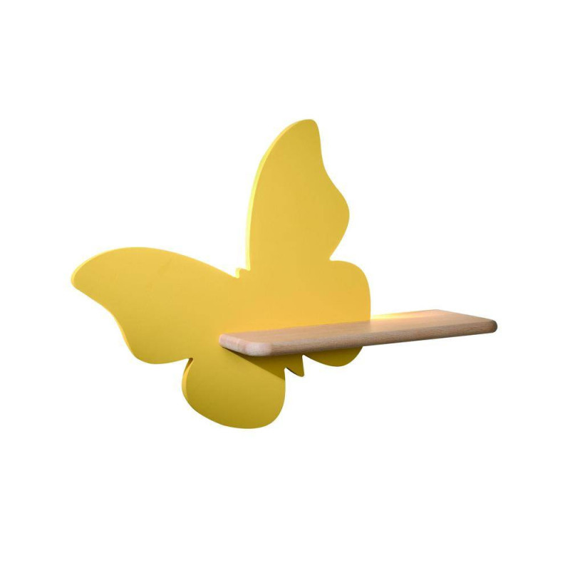 Applique murale avec étagère KIDS BUTTERFLY LED 5W 4000K - jaune 