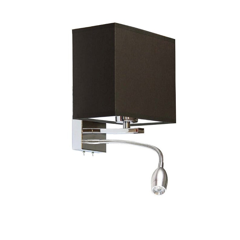 Applique murale ADDIS E27 + LED - chrome / marron 