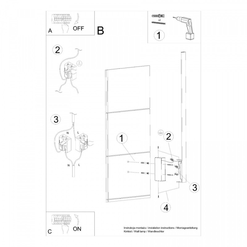 Applique murale LAHTI M LED 15W 4000K CRI95 - blanc 