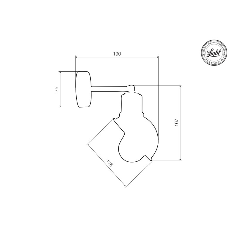 Applique LOFT T55 E27 - acier brut 