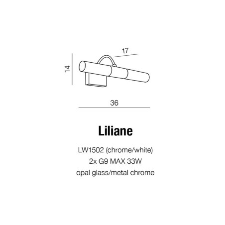 Applique LILIANE G9 2x33W IP44 blanc, chrome 