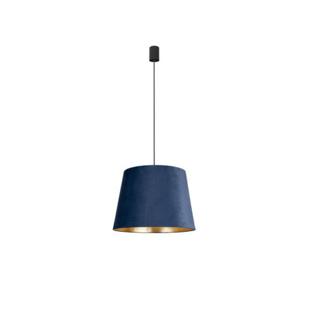 Lampe en suspension abat jour Design CONE velours M E27 - bleu / or