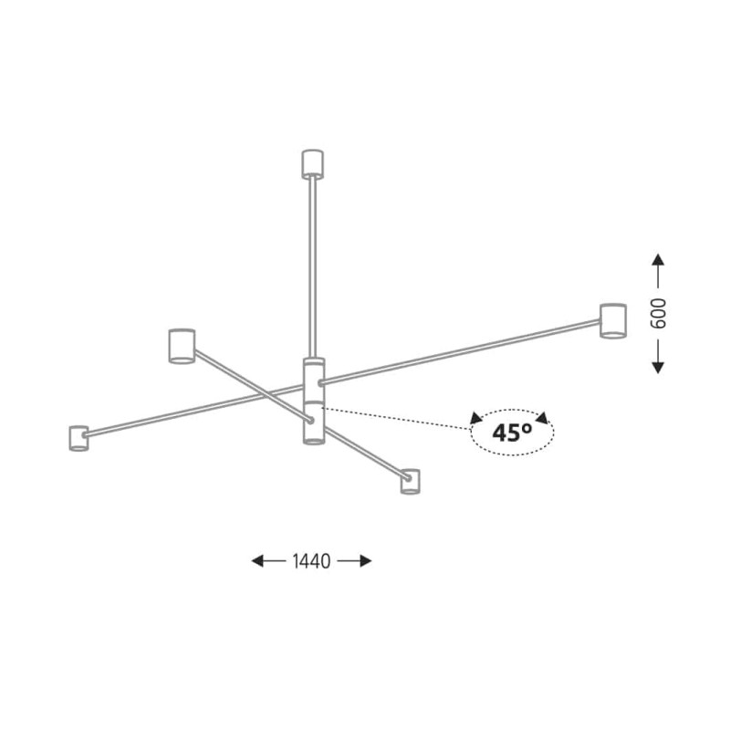 Plafonnier LED SAKATA 18W 3000K - noir 