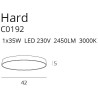 Plafonnier HARD LED 35W 3000K - noir 