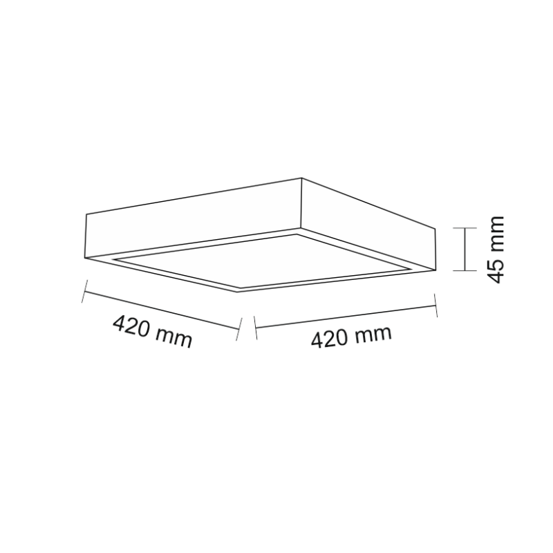 Plafonnier hermétique NOMI SQ LED 23W 4000K IP44 - noir 